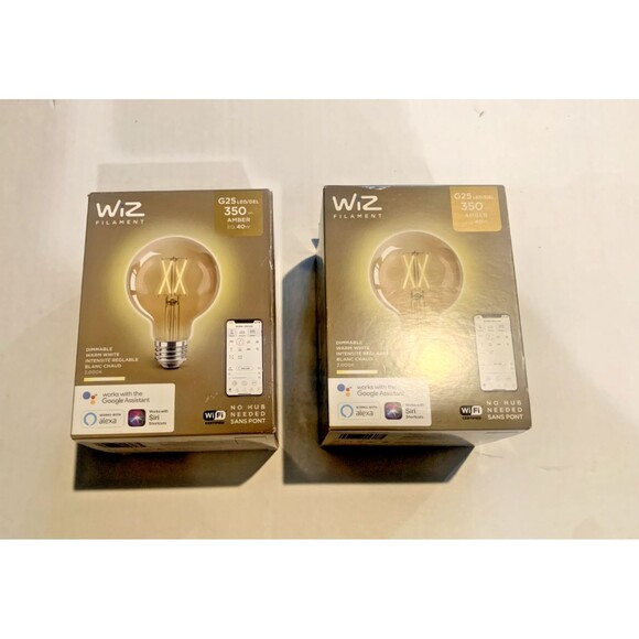 WIZ FILAMENT G25LED WORKS WITH GOOGLE ASSISTANT - NEW (SEE PHOTOS) LOT(2) - Picture 3 of 6